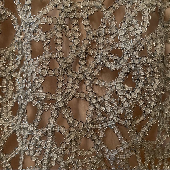 B.Darlin Silver Lace Overlay Prom Dress - Picture 9 of 9